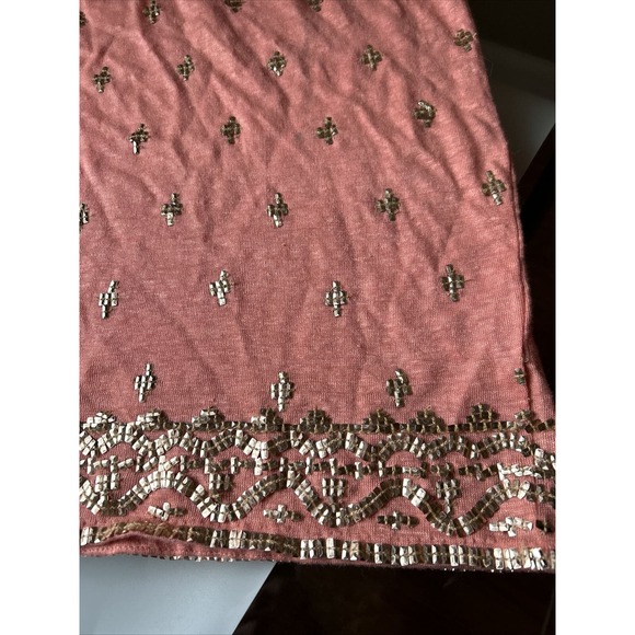 Calypso Saint Barth Linen knit Embroidered Stud Short Sleeve Top coral Size XS - Picture 13 of 15